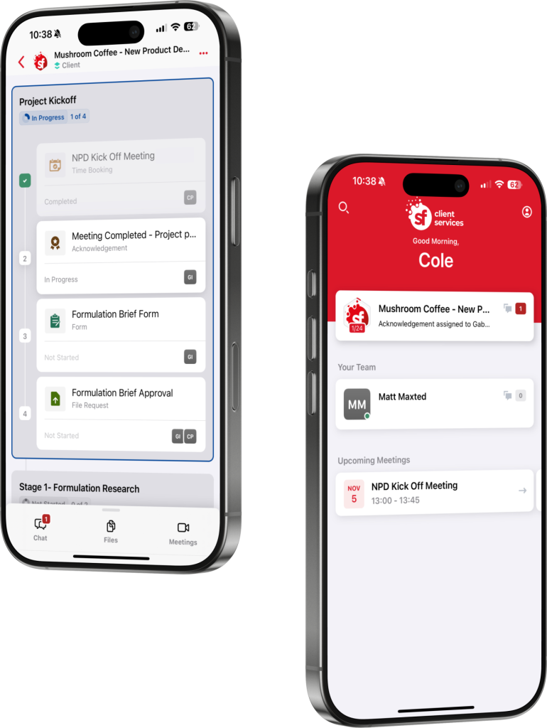 client services phone mockup